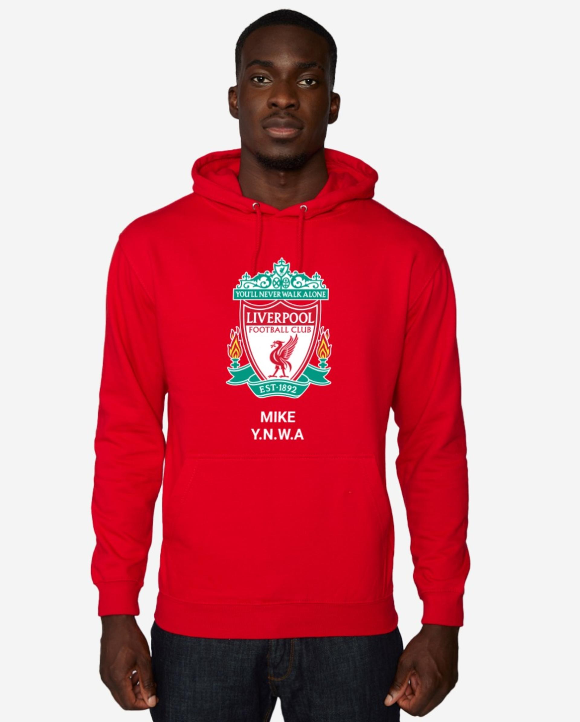 LFC Crest Personalisierbarer roter Kapuzenpulli - Image 1