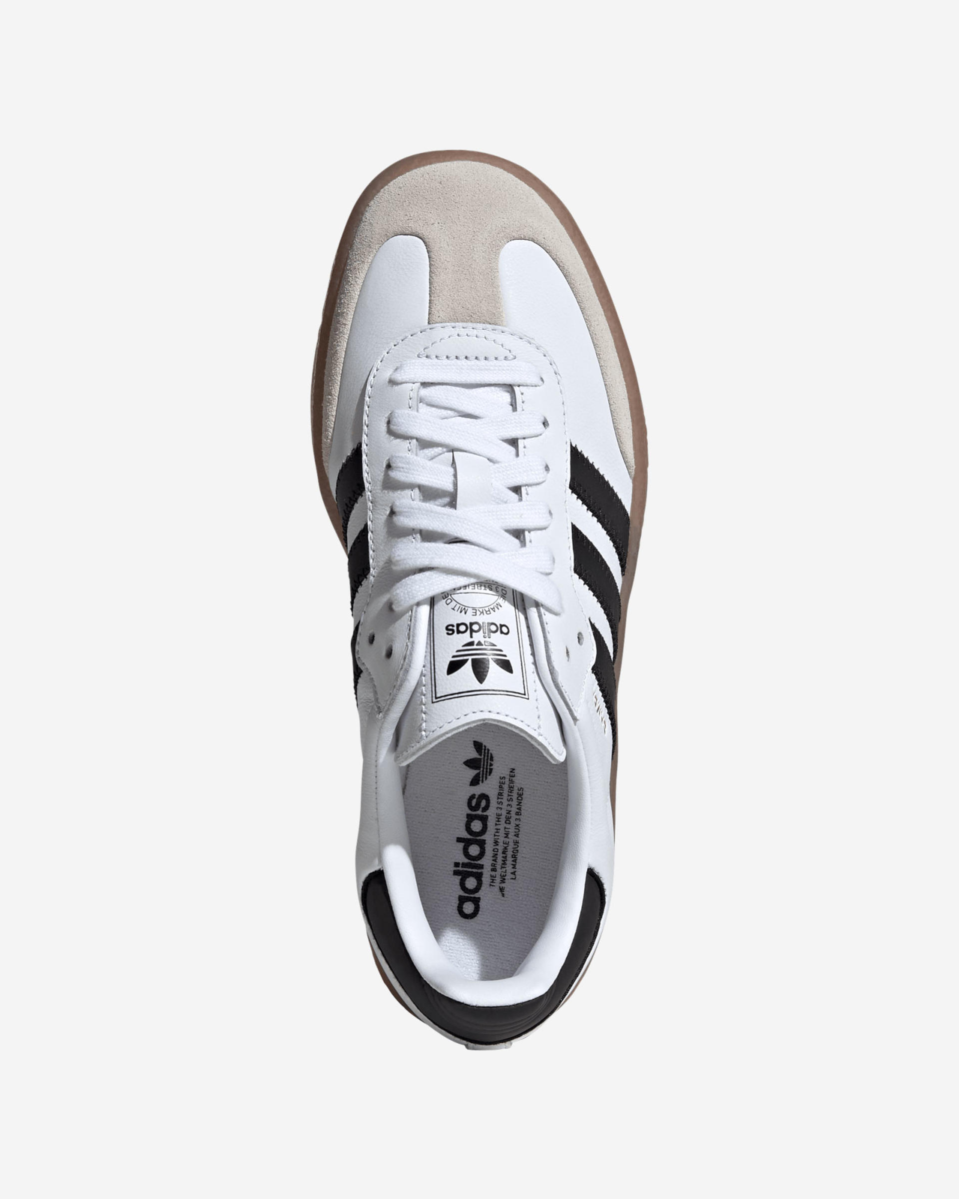 adidas รองเท้าส้นเนอร์ Sambae สำหรับผู้ใหญ่ สีขาว, สีดำ และสีทอง - Image 2