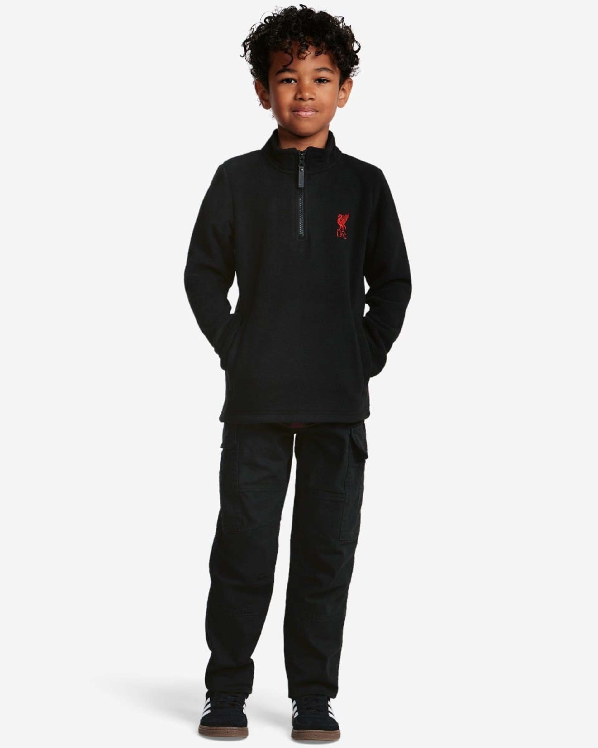 LFC Juniors Fleecejacke mit vierseitigem Reißverschluss, Schwarz - Image 4