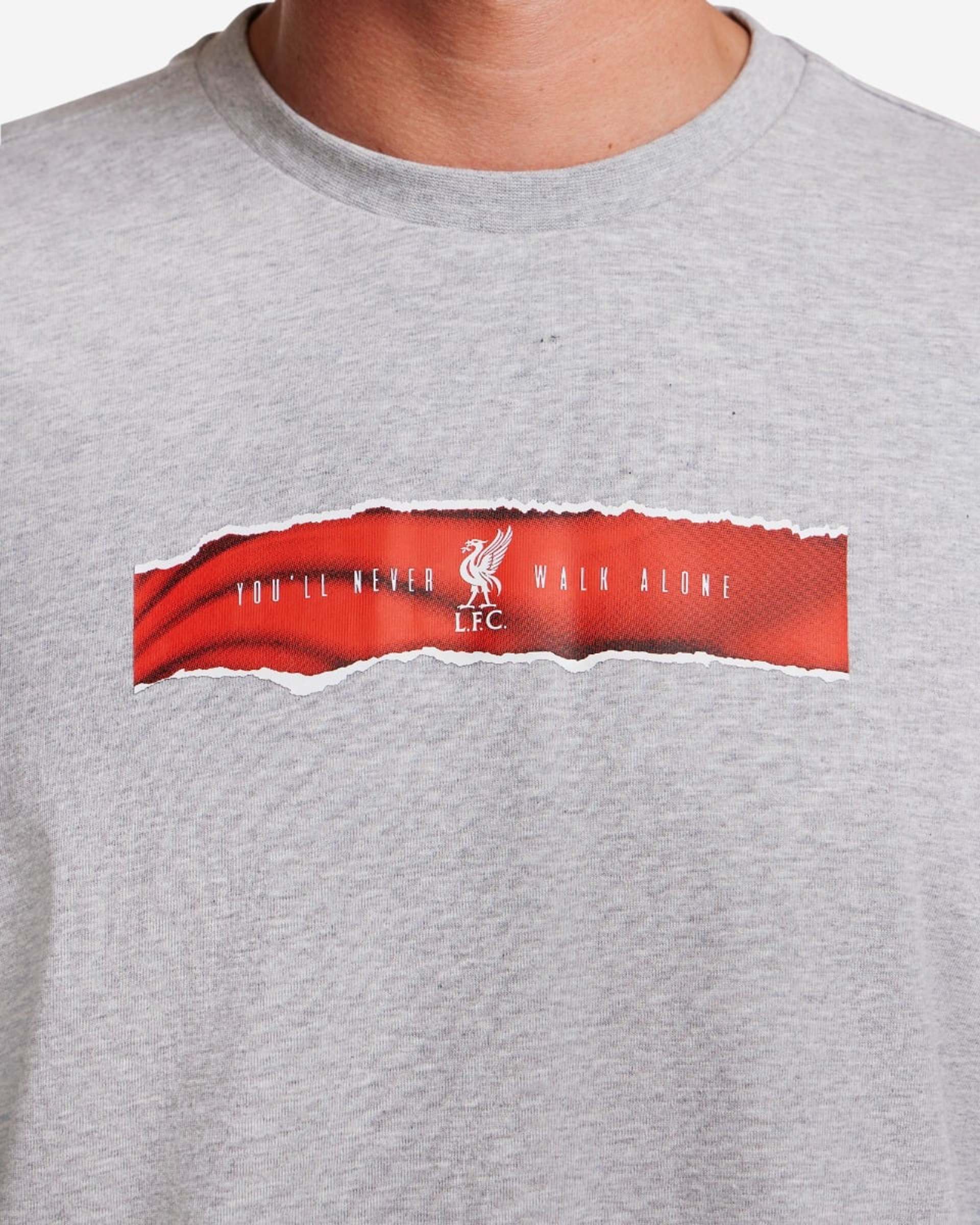 LFC YNWA Wing T-Shirt für Herren in Übergröße, Grau meliert - Image 4