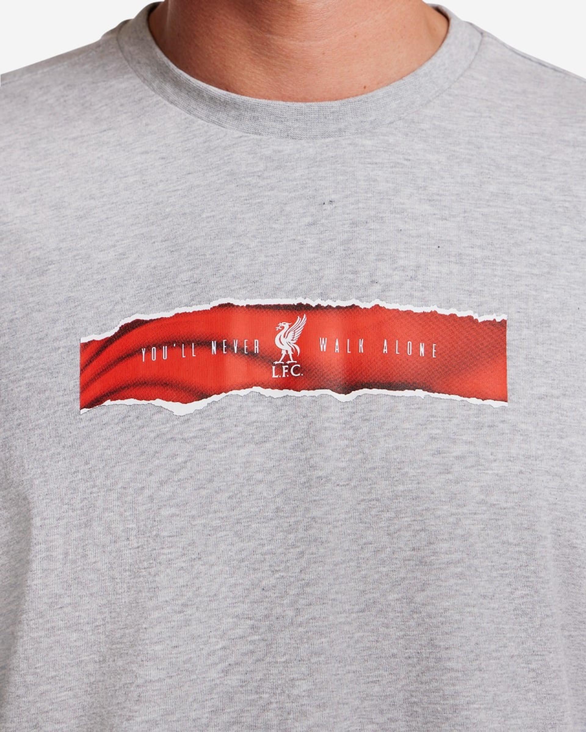 LFC YNWA Wing T-Shirt für Herren in Übergröße, Grau meliert - Image 4