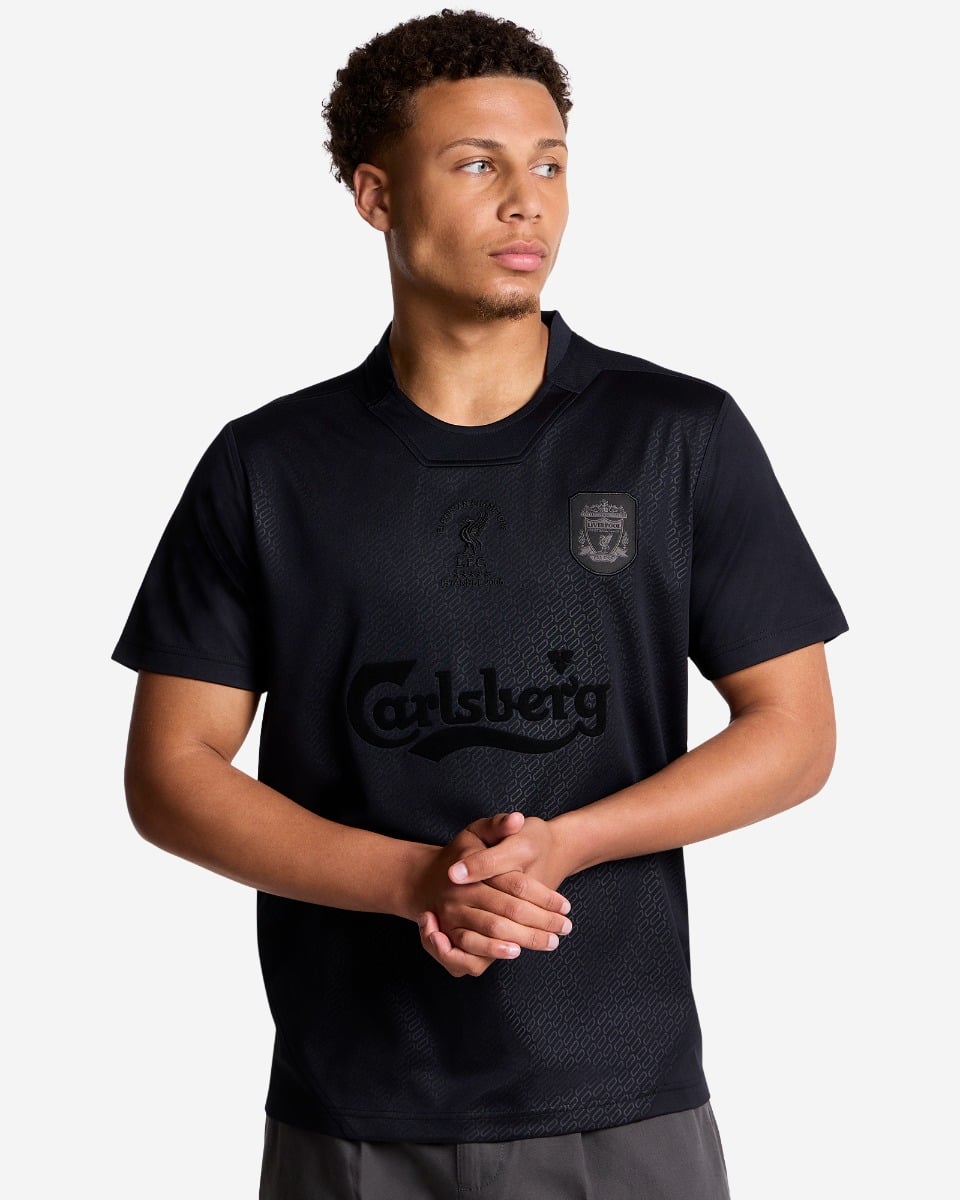 ウェア Liverpool FC LS ISTANBUL 2005 SHIRT LFC Mens Retro Blackout Istanbul 2005 Shirt