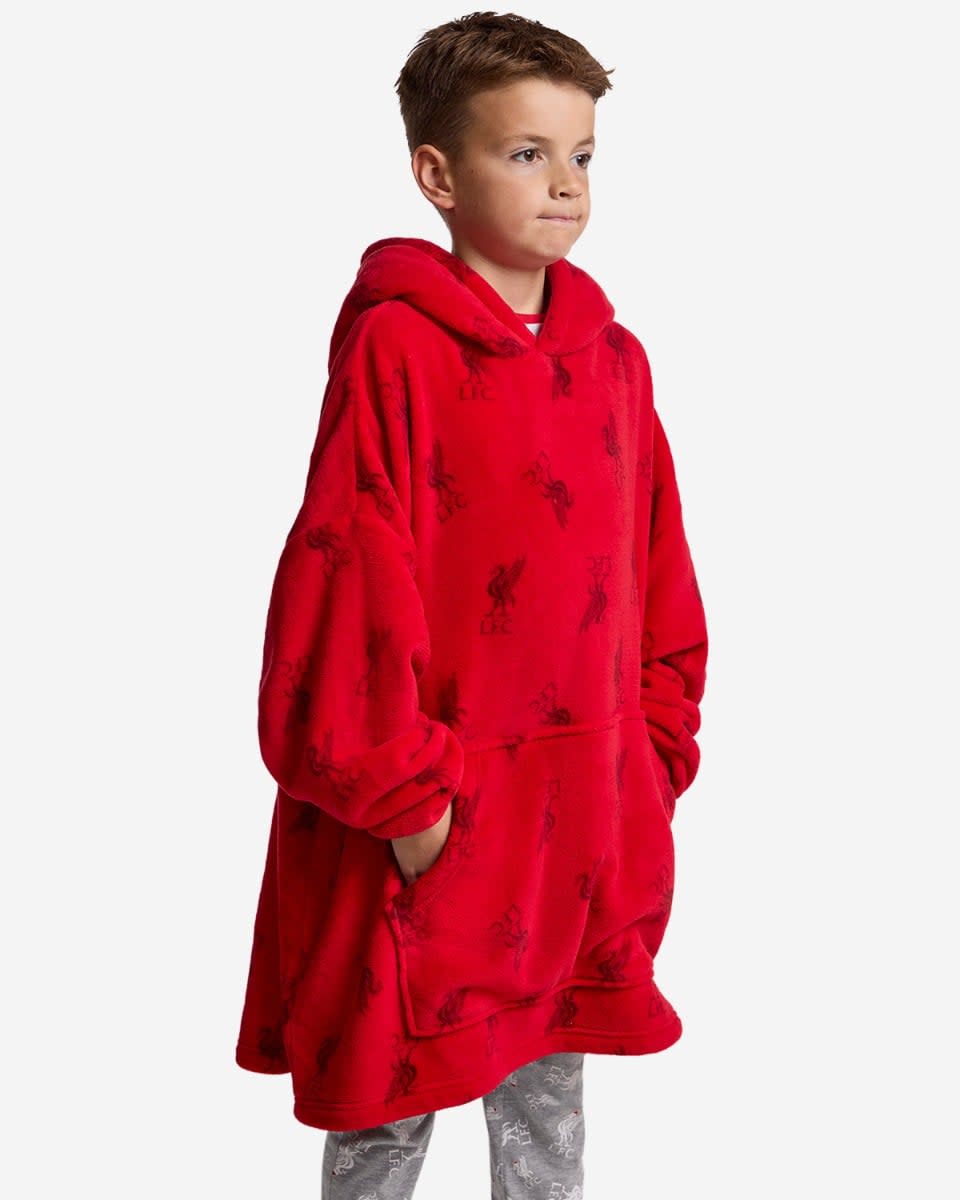LFC Infants Unisex All Over Print Robe Hoodie Red - Image 4