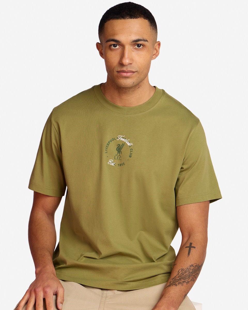 LFC Mens Liverbird Tee Khaki - Image 1