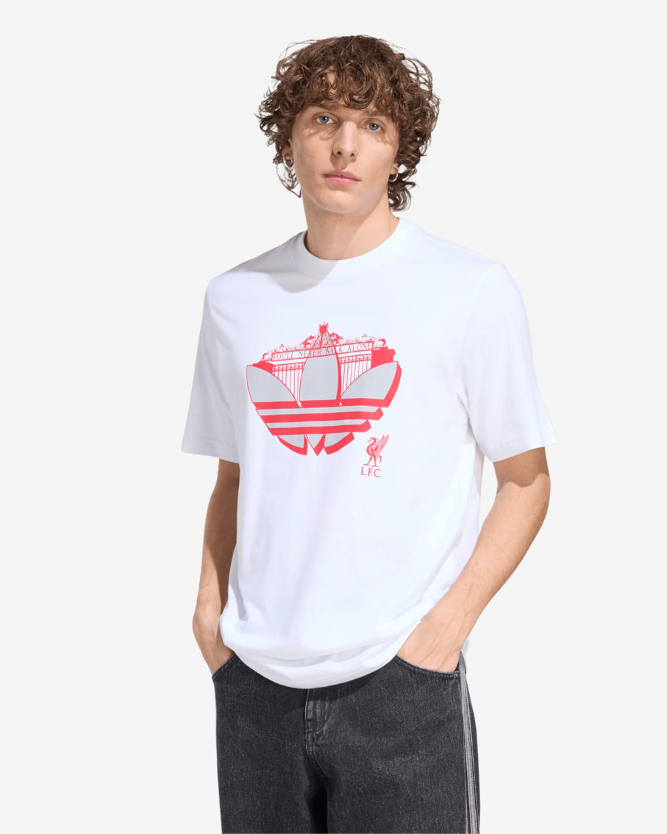 LFC adidas Mens Seasonal Graphic Trefoil Tee White - Image 1