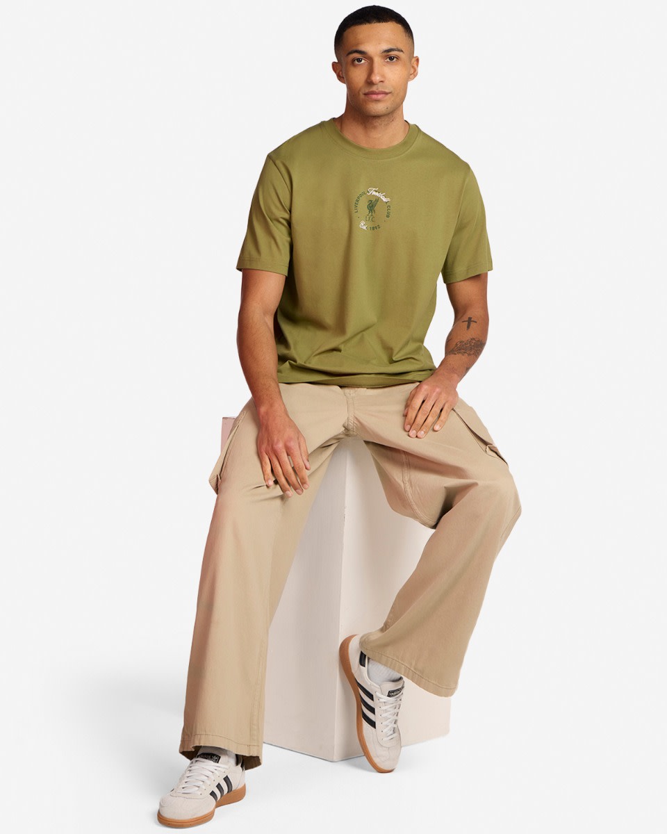 LFC Mens Liverbird Tee Khaki - Image 3
