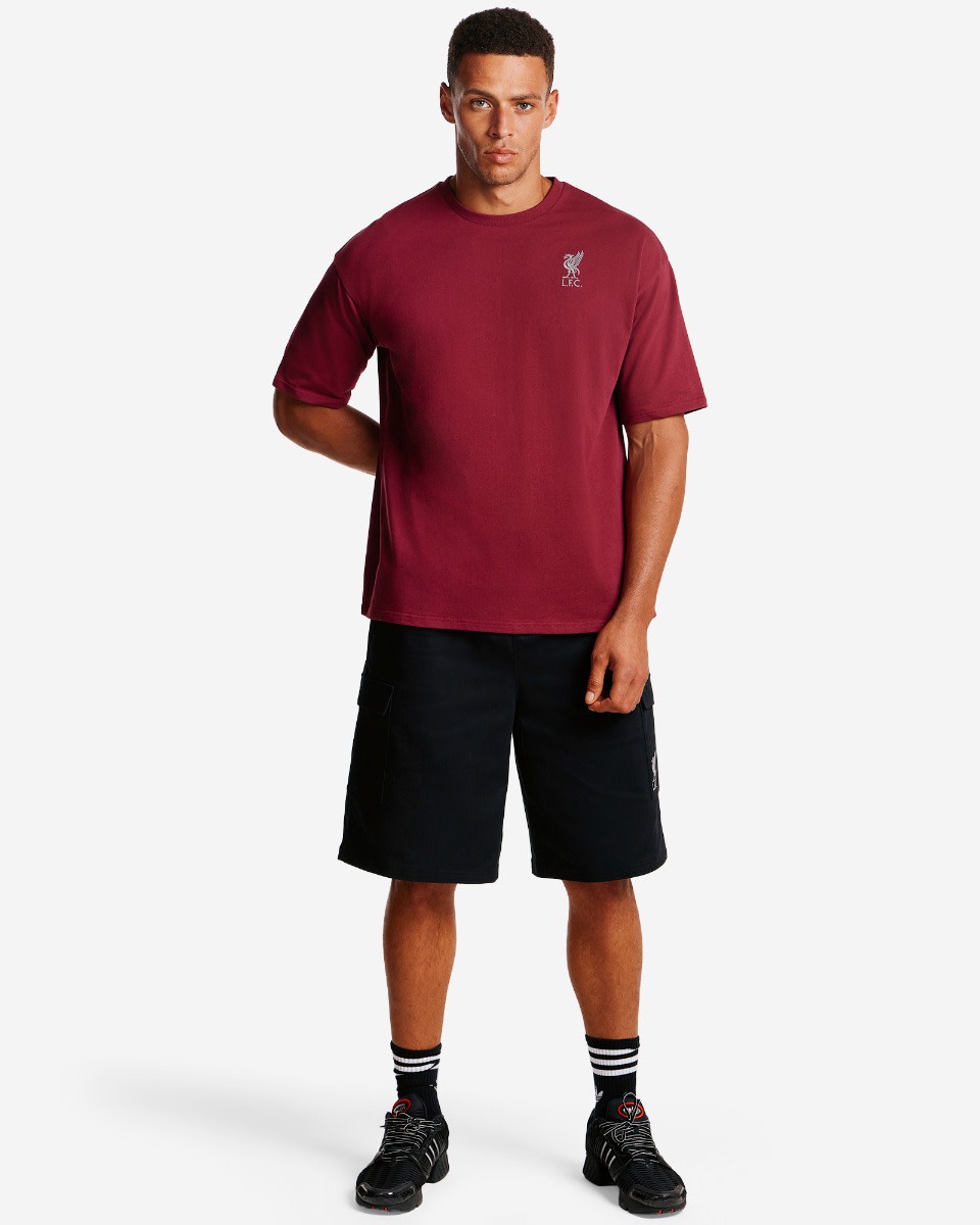 LFC Mens Oversized YNWA Back Print Tee Cherry - Image 4