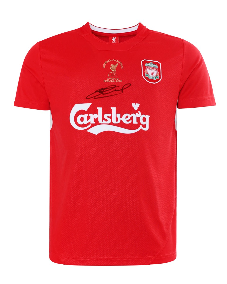 Chemise à double boîte Gerrard & Benitez signée par le LFC en 2005 - Image 3