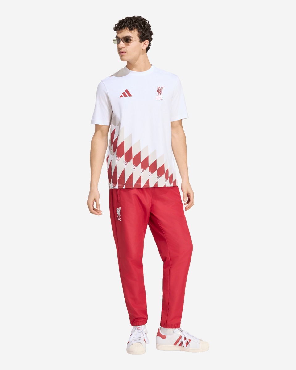 LFC adidas Mens 26/27 Stadium Graphic Tee White & Active Maroon - Image 3