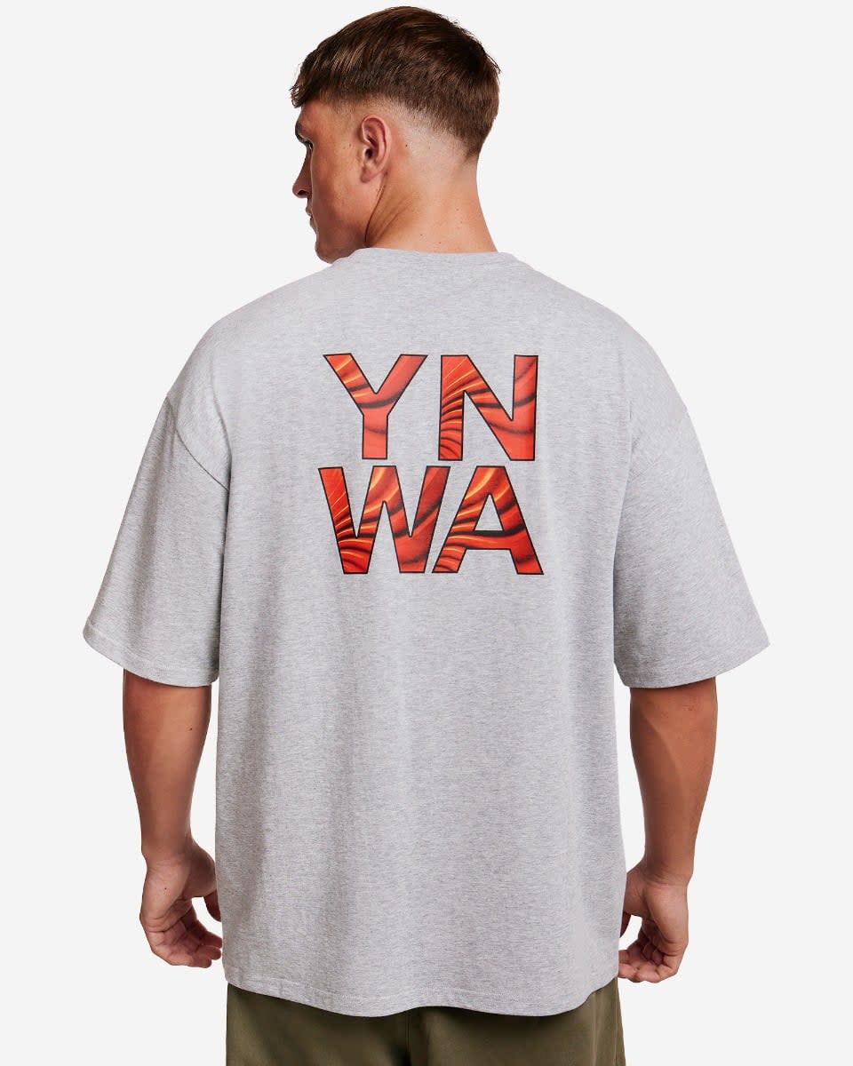 LFC Mens Oversized YNWA Wing Tee Grey Marl - Image 1