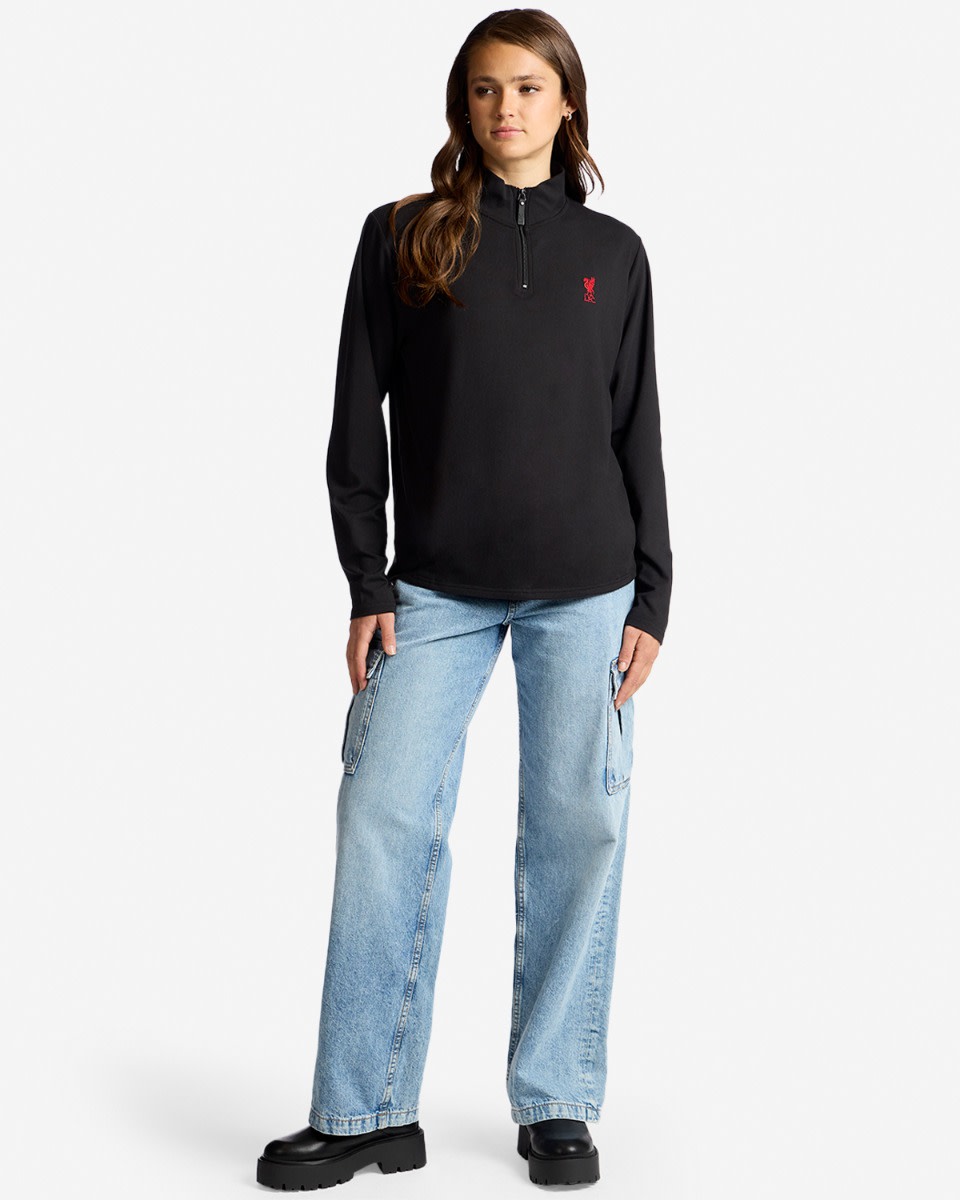 LFC Kvinnors 1/4 Zip Fleece Svart - Image 3