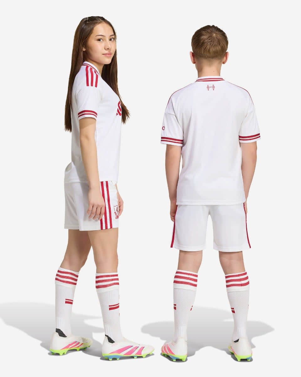 LFC adidas Youth 26/27 Away Shorts White - Image 3