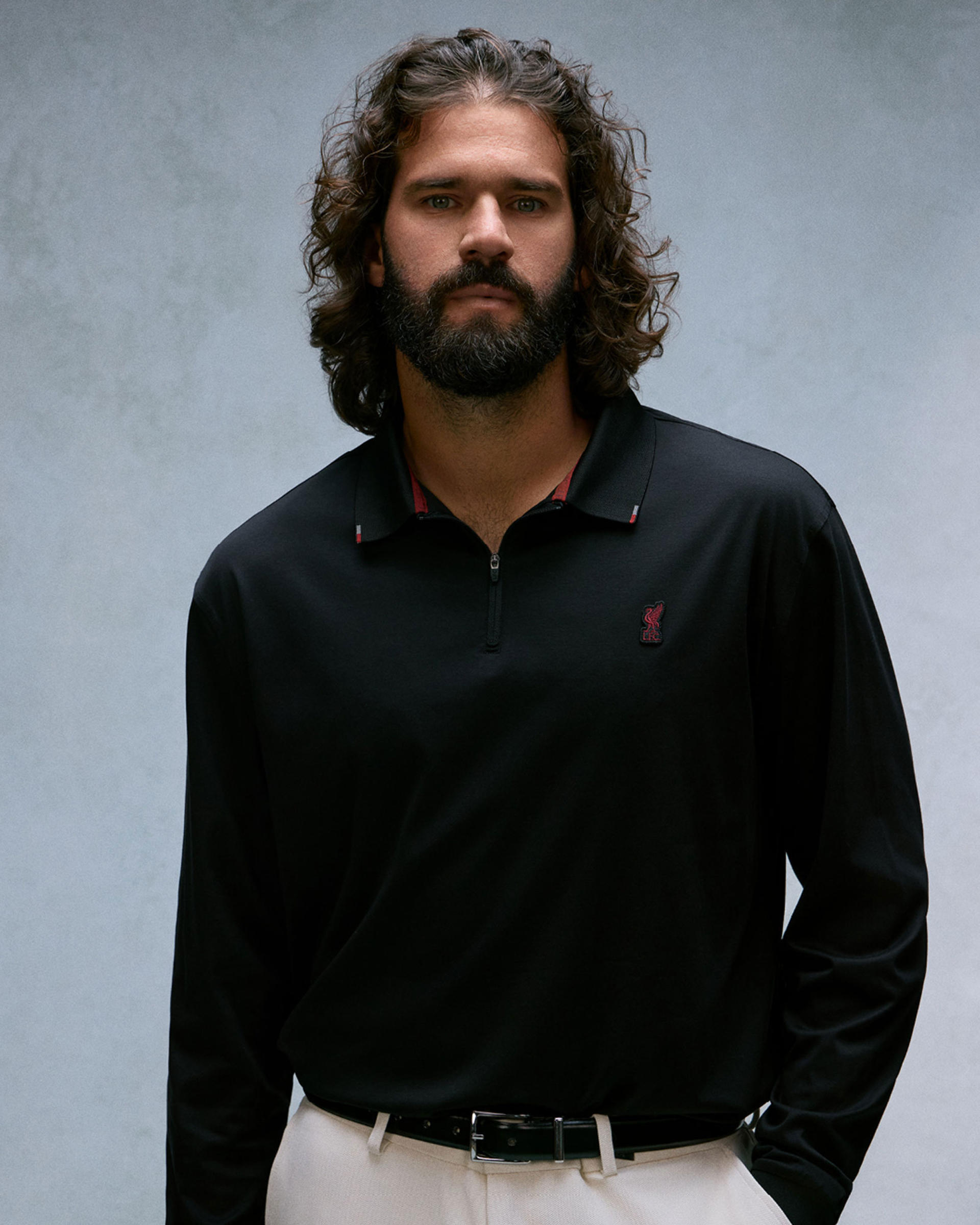 Polo LFC Firma de manga larga para hombre, color negro - Image 1