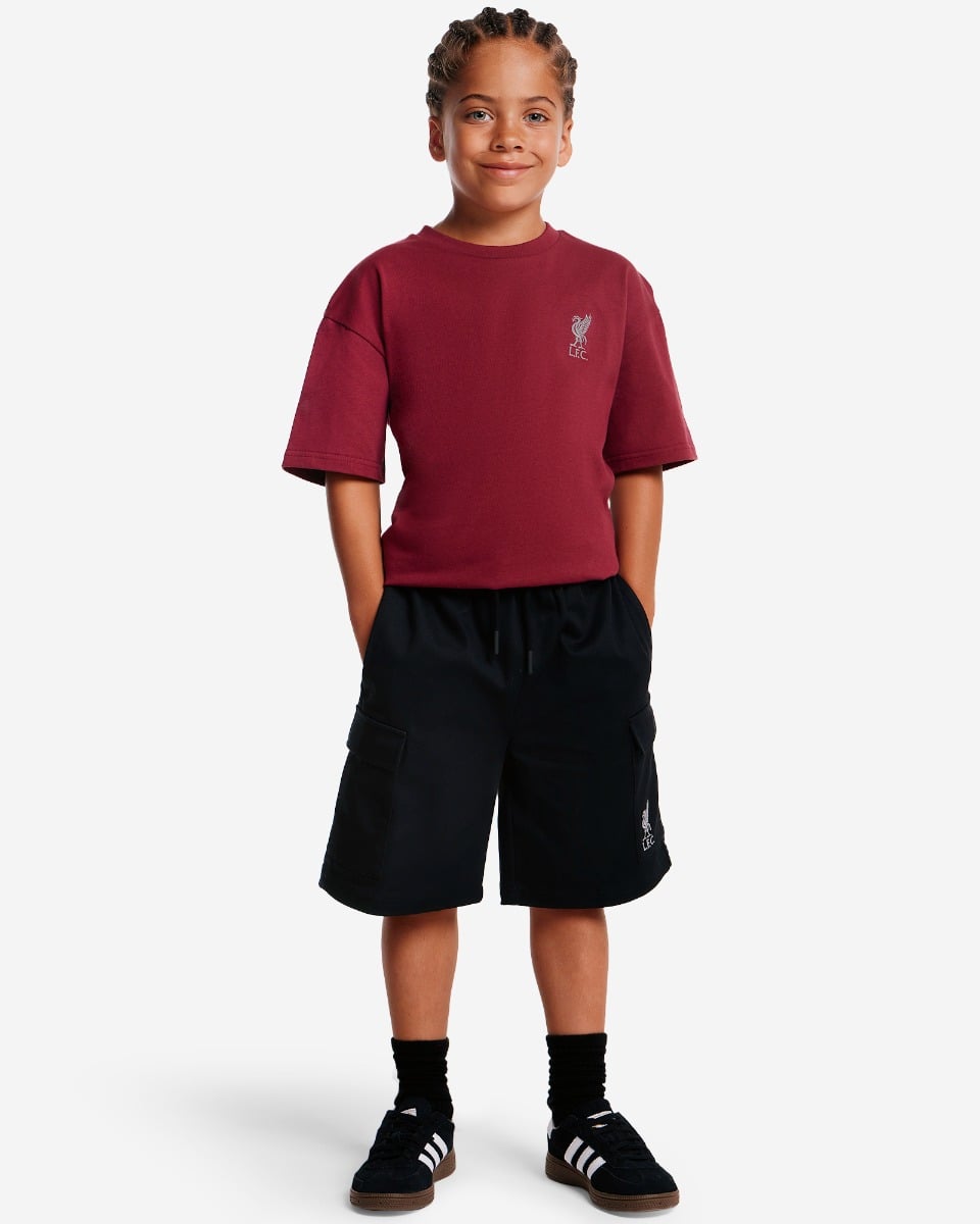 กางเกงขาสั้นผ้าใบ LFC Juniors สีดำ - Image 3