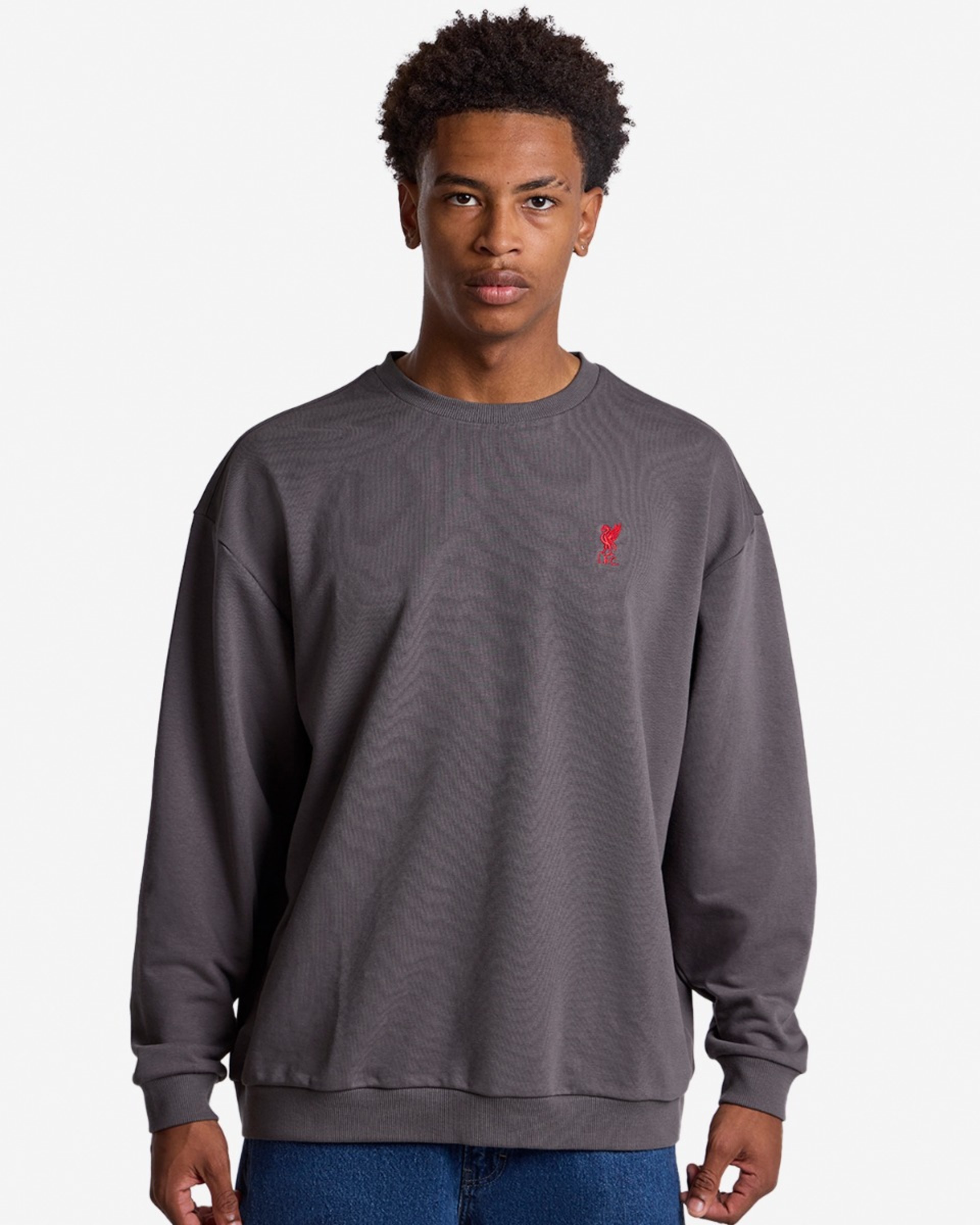Sudadera extragrande LFC para hombre con espalda desgastada, gris - Image 2