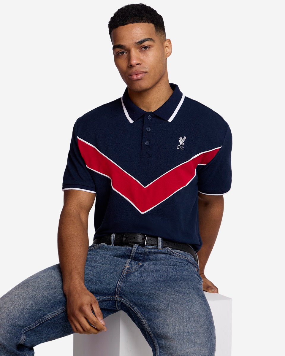 LFC Voksne Chevron Polo Shirt Navy - Image 1