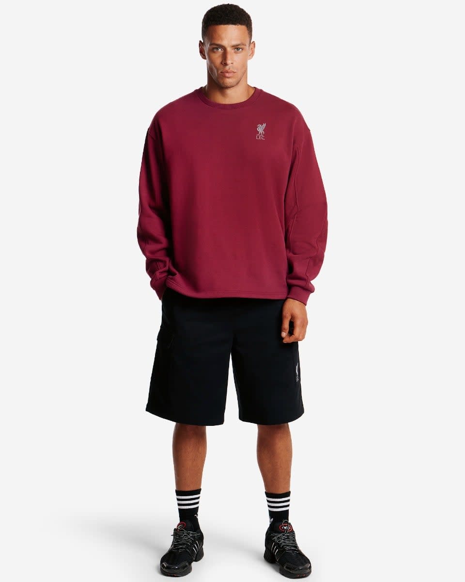 LFC Mens Oversized YNWA Toggle Sweat Cherry - Image 3