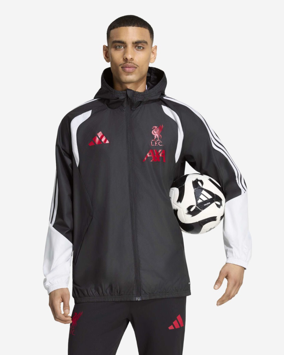 LFC adidas Mens 26/27 Tiro All-Weather Jacket Black - Image 1