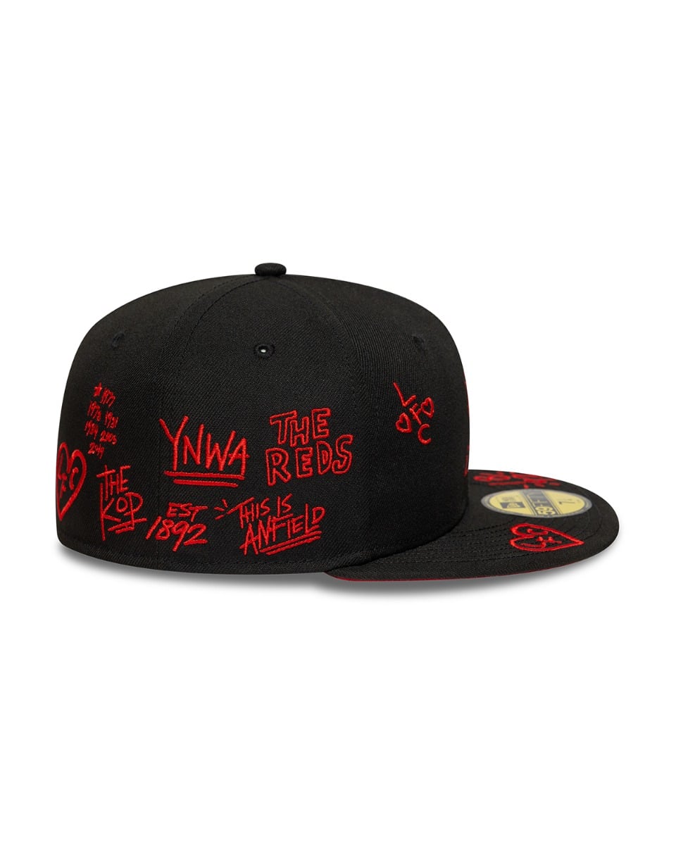 NEWERA × リヴァプールFC / コラボキャップ「Scribble」モデル LFC New Era 59FIFTY Scribble Cap Black & Red