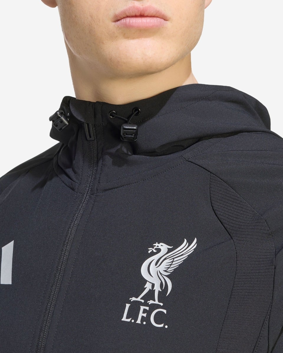 LFC adidas Mens Tiro Travel Full Zip Windbreaker Black