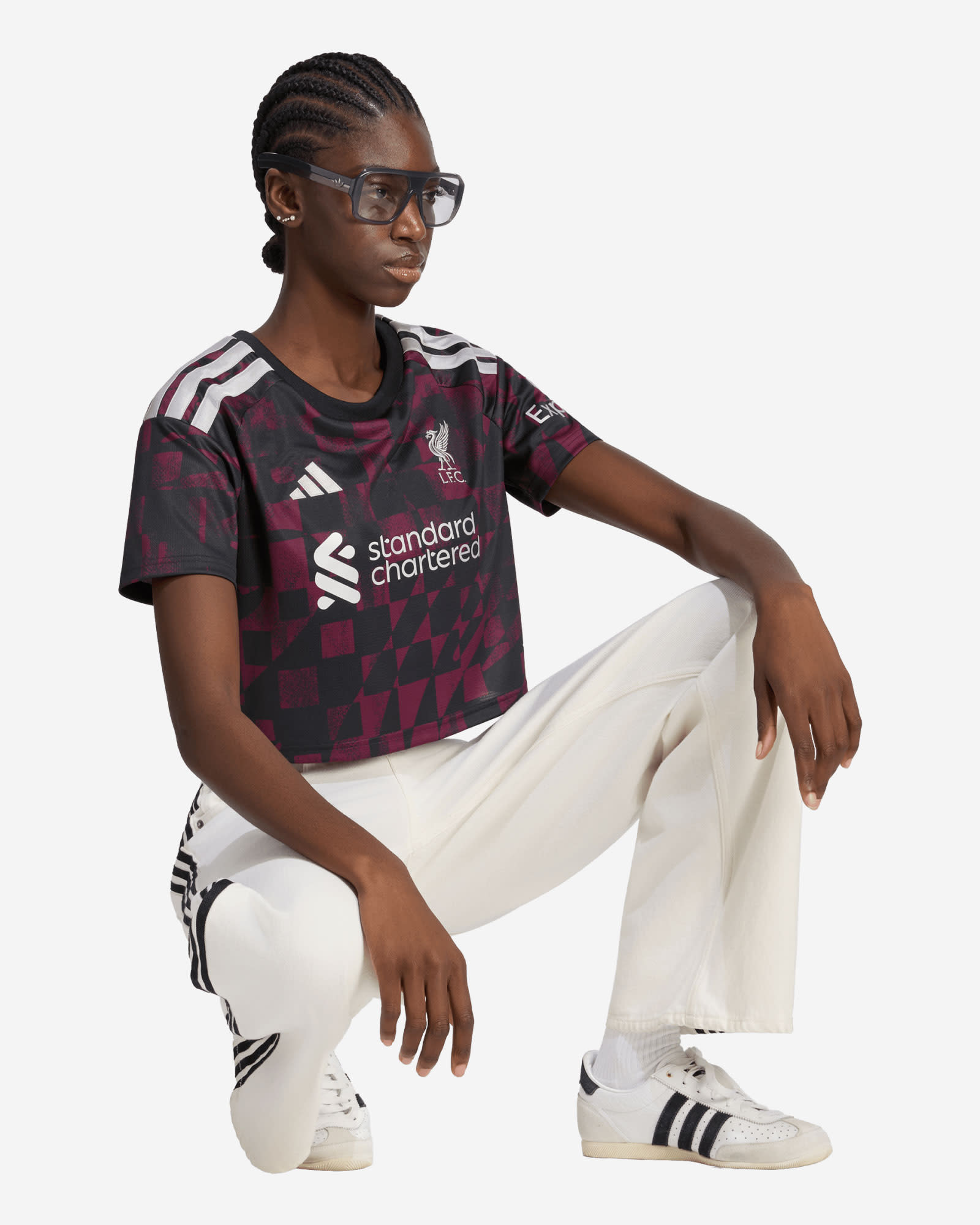 LFC adidas Womens 26/27 Third Cropped Jersey - Image 2