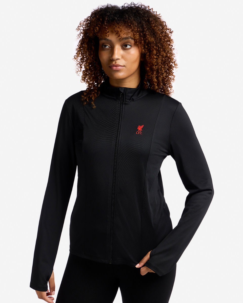 LFC Womens Poly Zip Through Poly Top Black - Image 1
