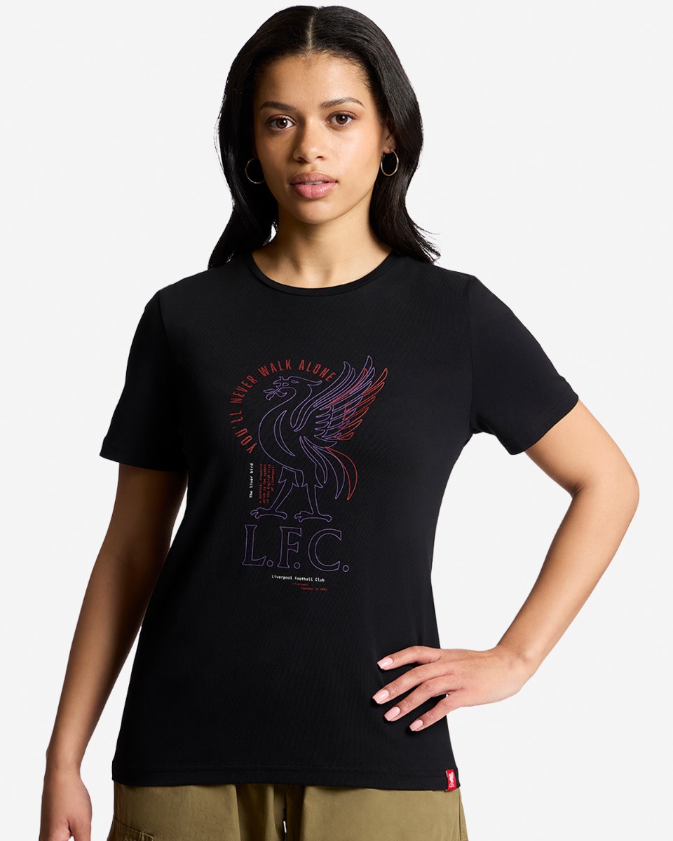 LFC Liverbird Line Tee för kvinnor Svart - Image 1