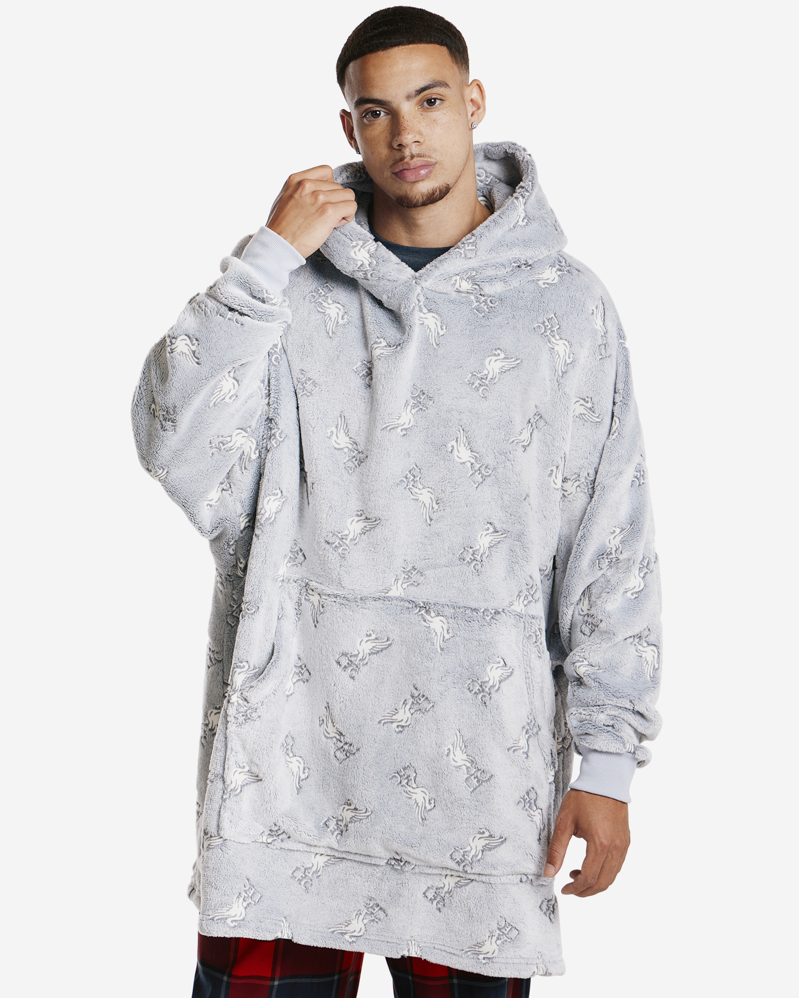 LFC Adults All Over Print Robe Hoodie Grå - Image 3