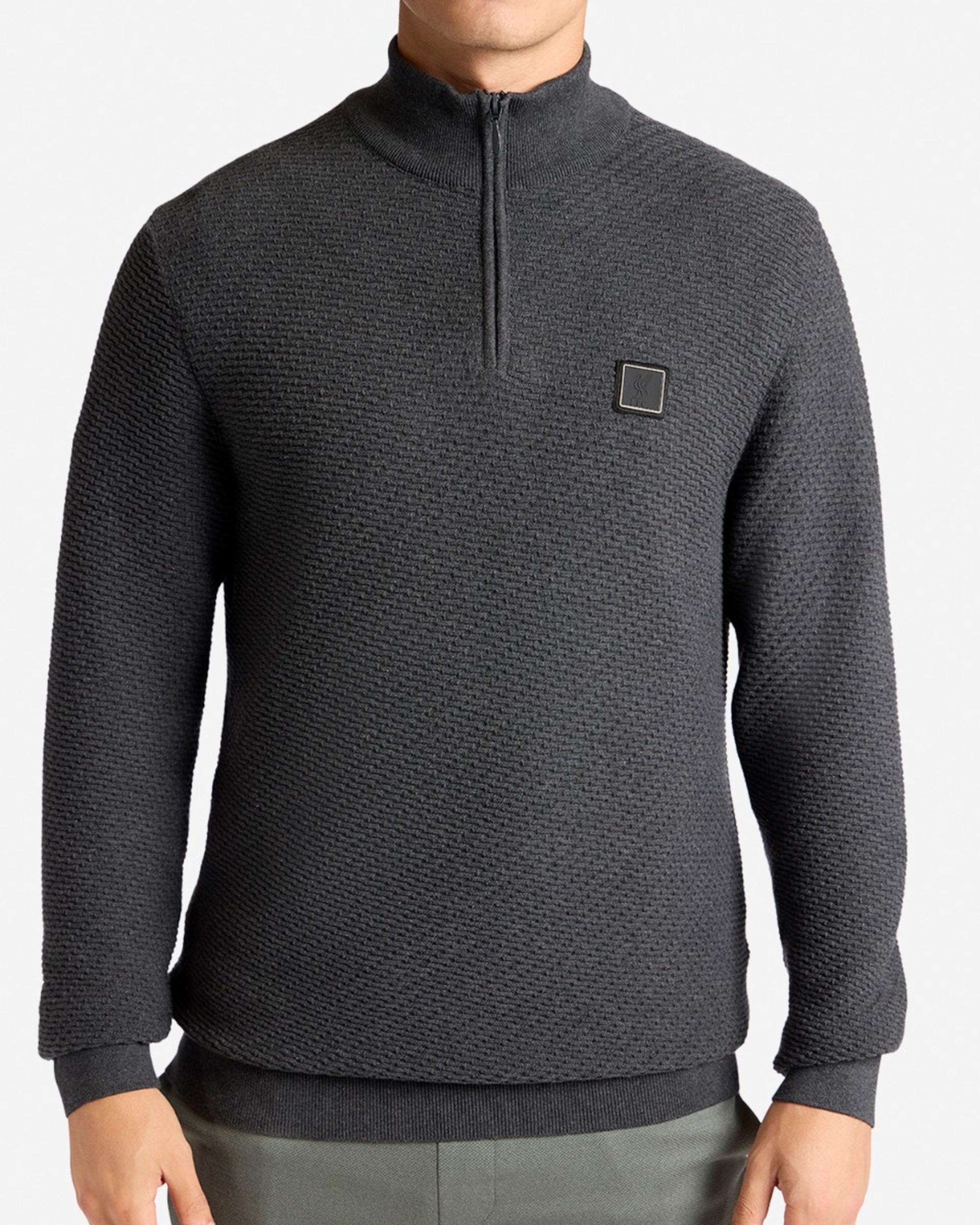 LFC Herre Firma 1/4 Zip Knit Charcoal - Image 3