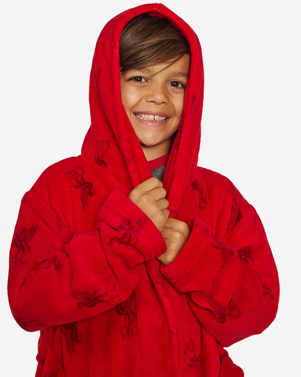 LFC Juniors Hooded Dressing Gown Red - Image 2