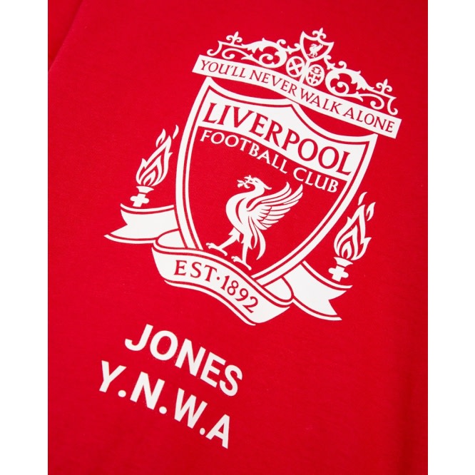 LFC Junior White Crest Personalised Red Tee - Image 2