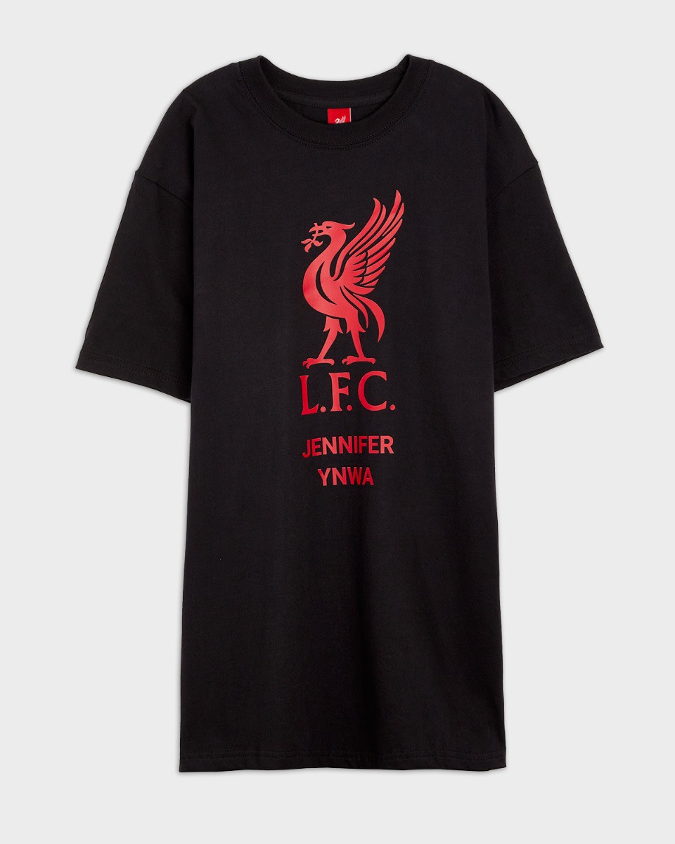 LFC Red Liverbird Personalised Black Tee - Image 2
