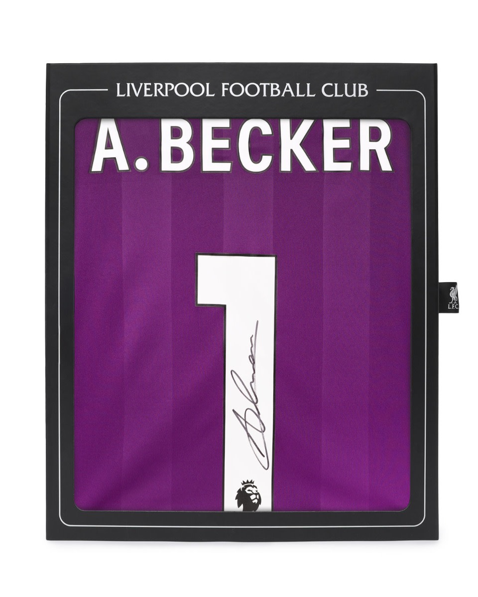 LFC Signed 25/26 Alisson Boxed Limited Edition Purple Goalkeeper Jersey - Image 1