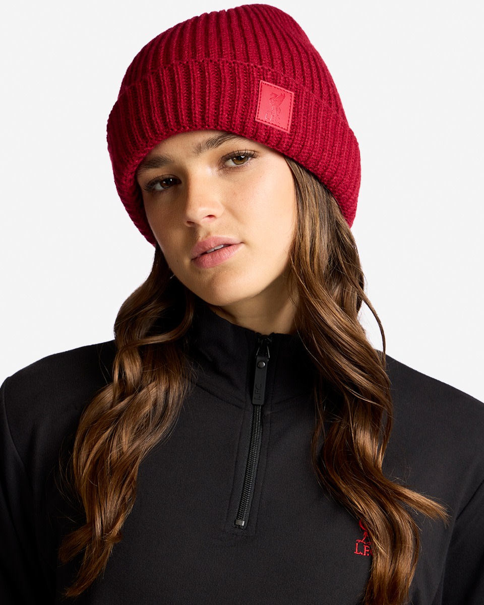 LFC Womens Ribbed Beanie Red - Image 4