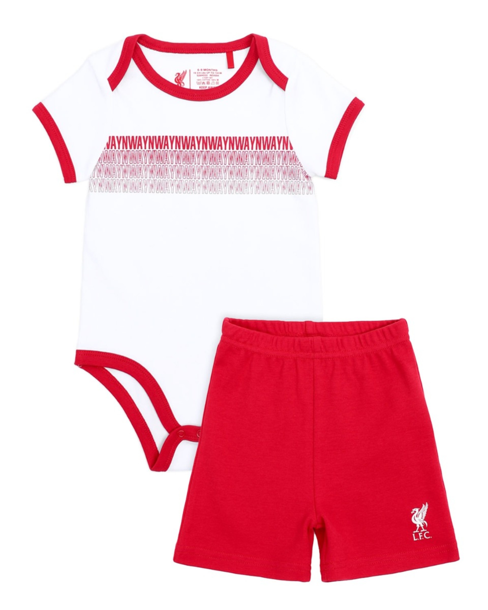 LFC Baby Bodysuit & Shorts Sæt Hvid & Rød - Image 1