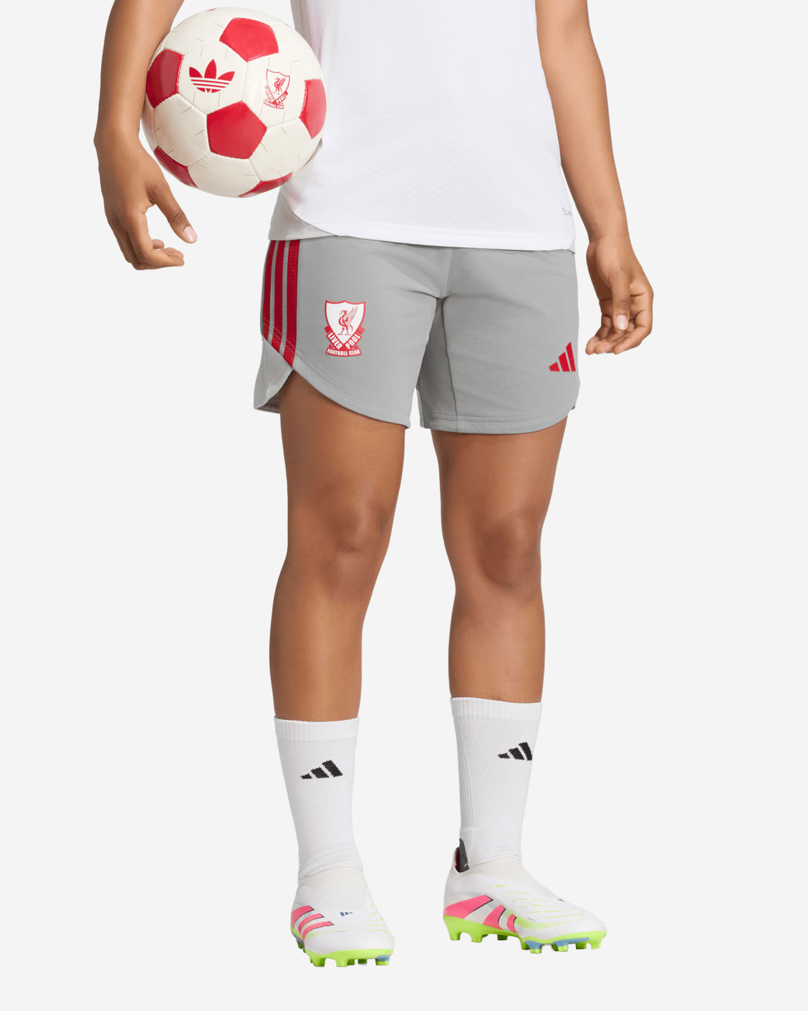 LFC adidas Womens 26/27 Authentic European Tiro Training Shorts Grey - Image 1
