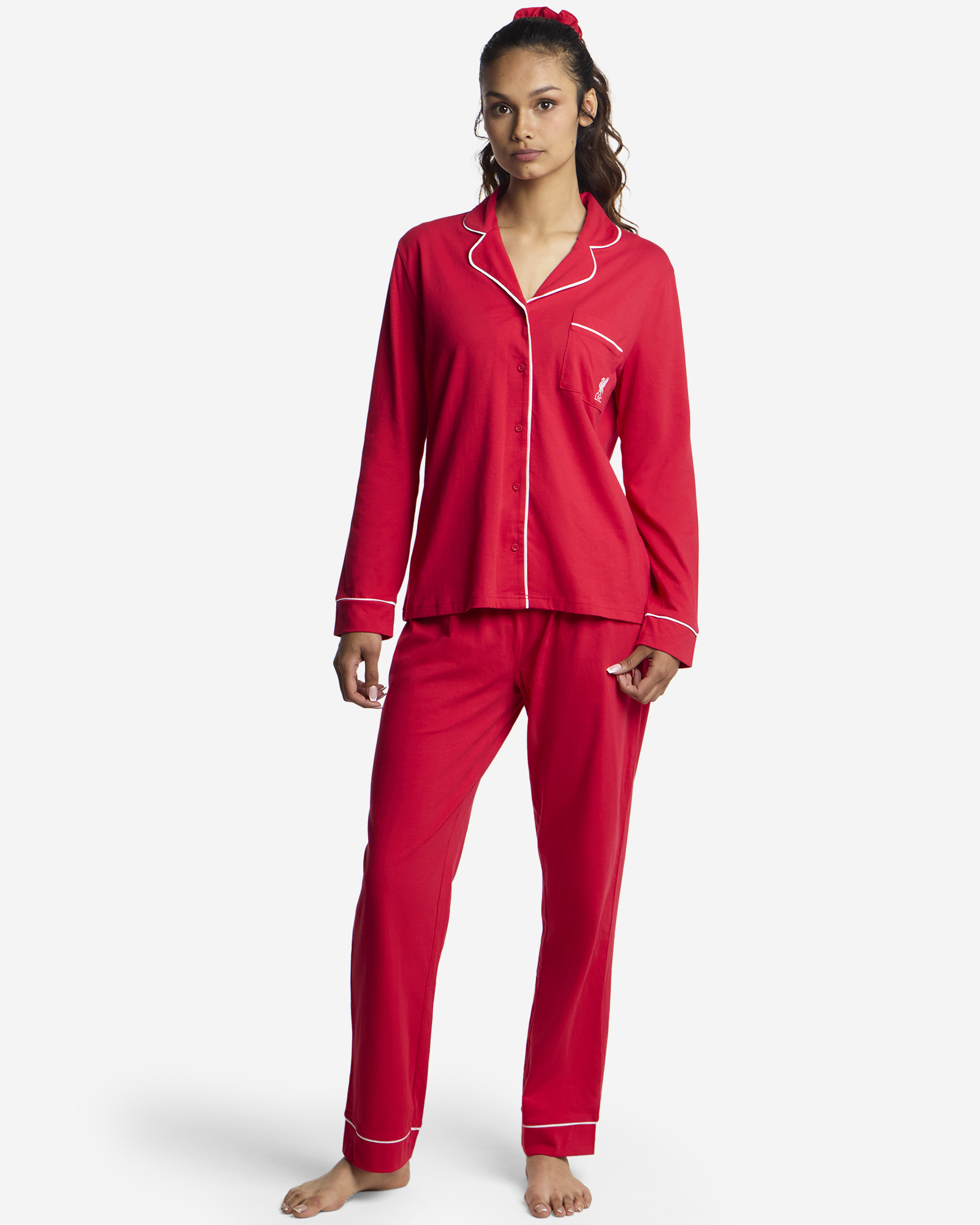 LFC Revere Pyjamasset för kvinnor med Scrunchie Röd - Image 1