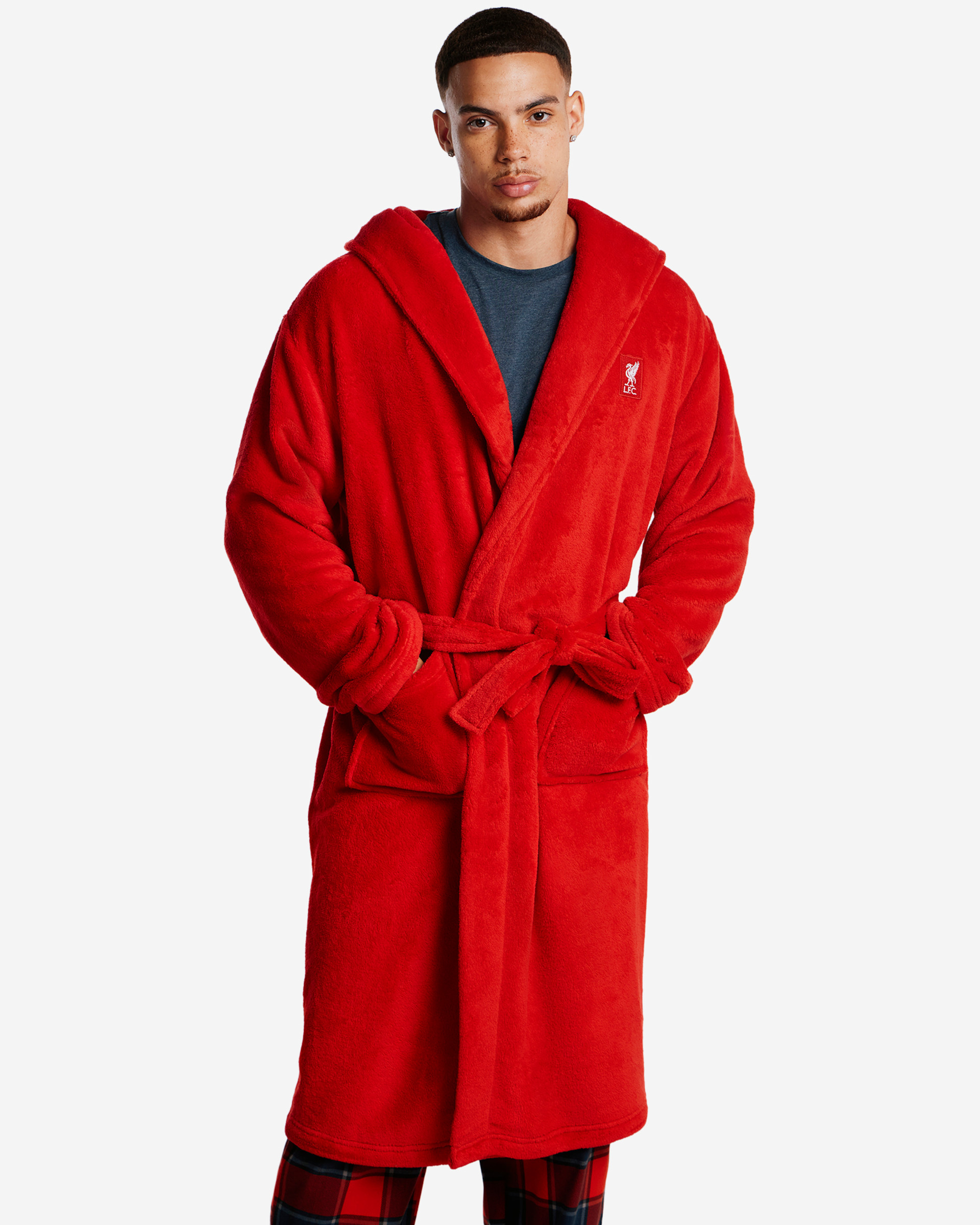 Bata con capucha para hombre LFC, color rojo - Image 2