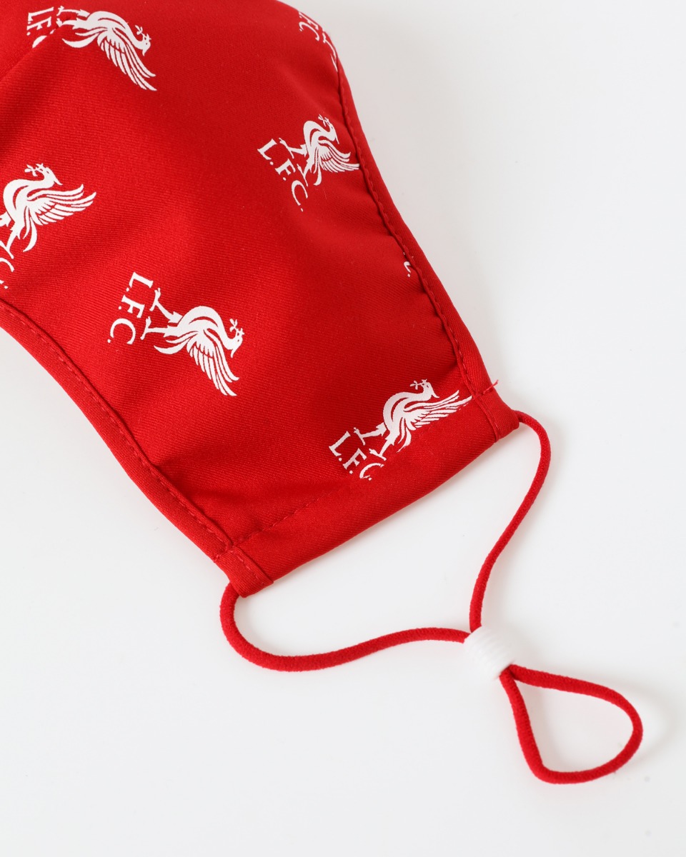 Cubierta facial roja con estampado de Liverbird de LFC para adultos - Image 3