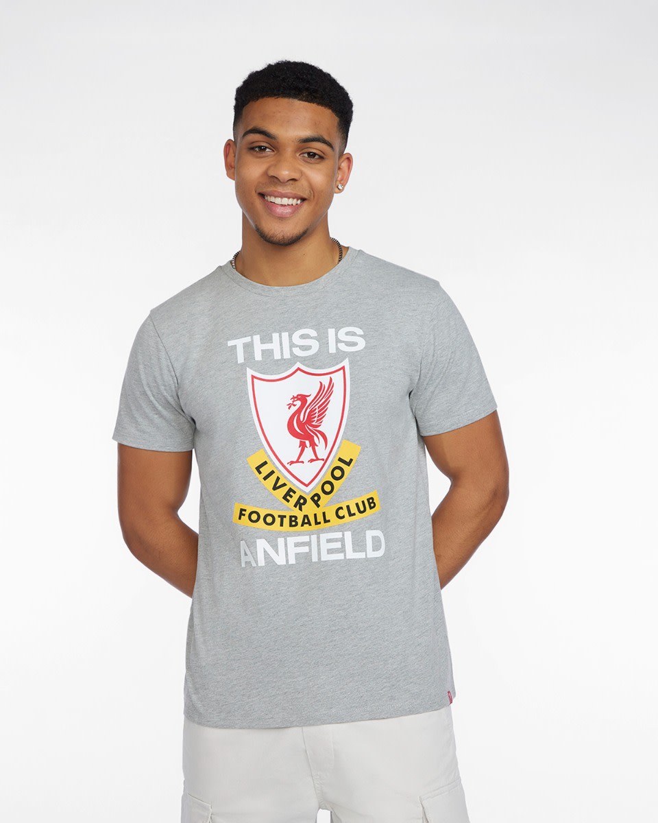 LFC Mens This Is Anfield Graphic Tee Grey Marl - Image 1