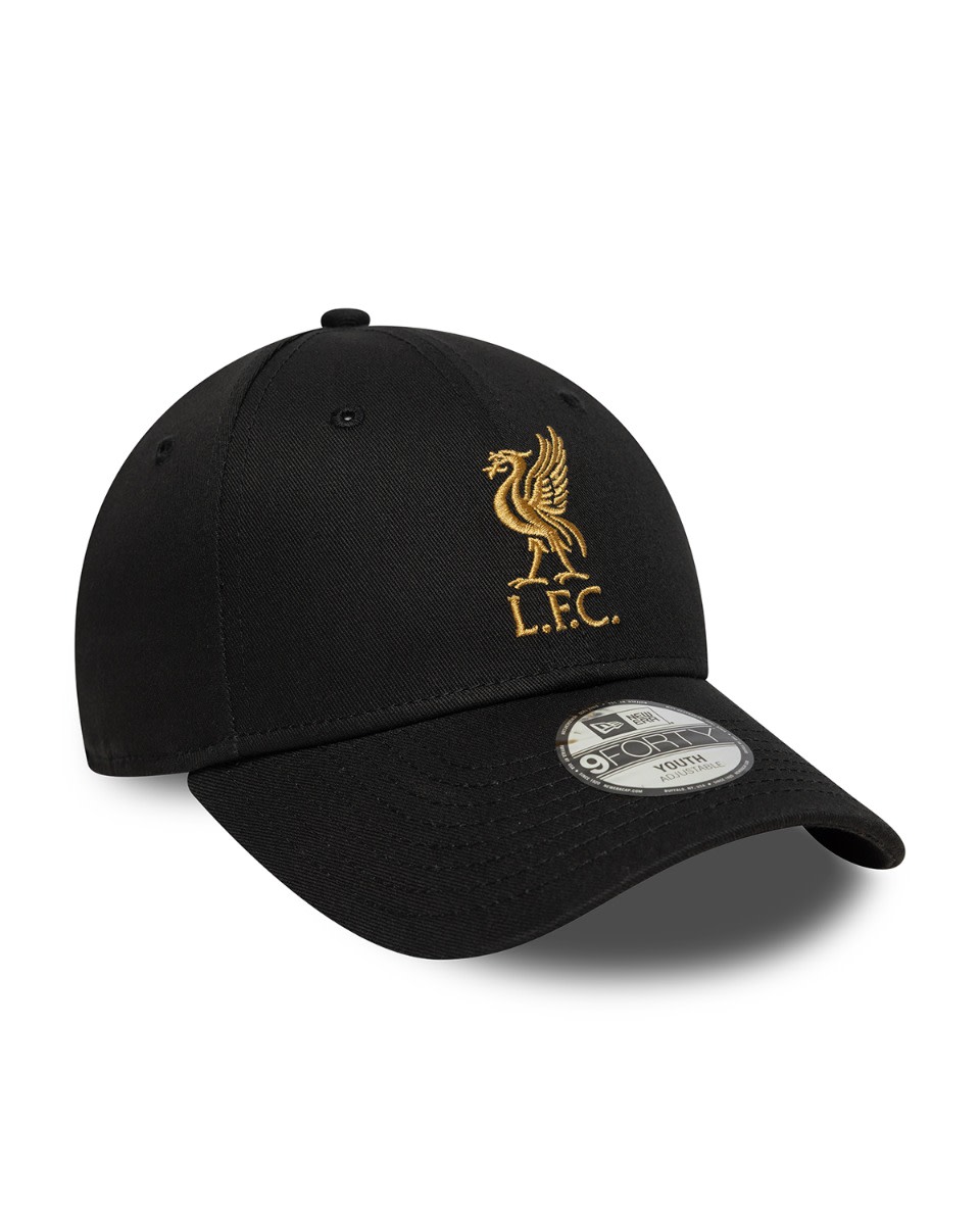 LFC New Era 儿童 9FORTY Liverbird 帽子黑色和金色 - Image 3