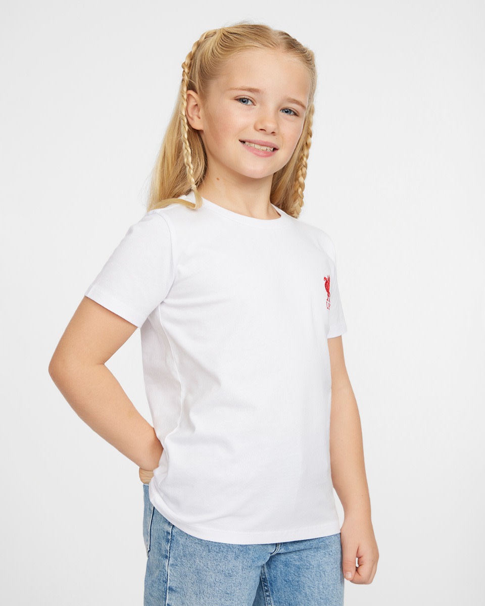 Camiseta blanca bordada Liverbird Junior de LFC - Image 3