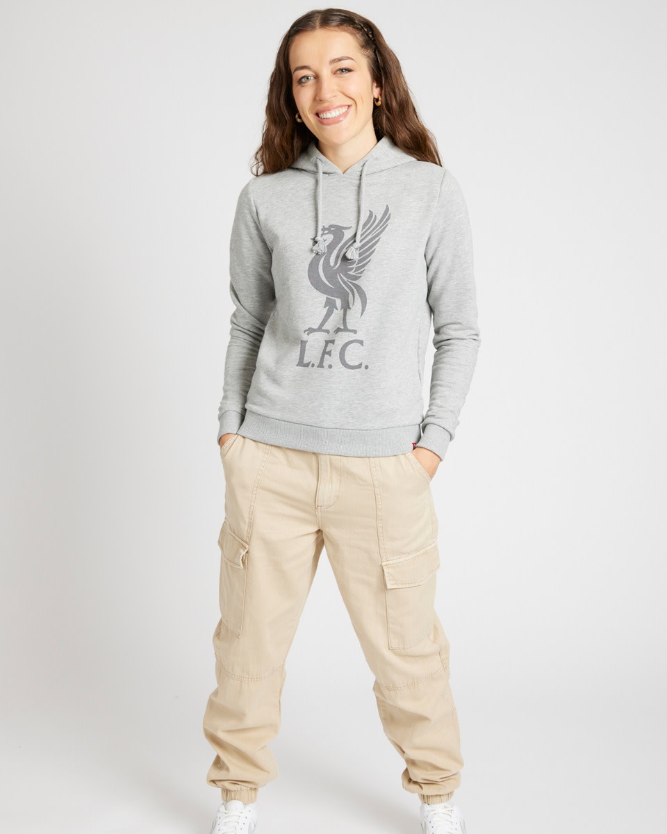 LFC Womens Liverbird Grey Marl Hoody - Image 3
