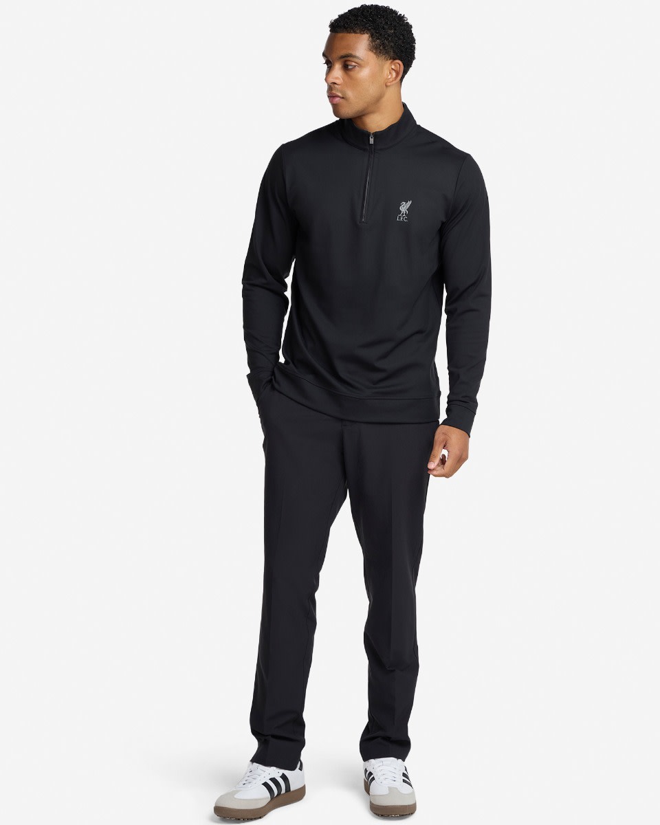 LFC adidas Adults Ultimate365 Golf Classic Quarter-Zip Black - Image 2