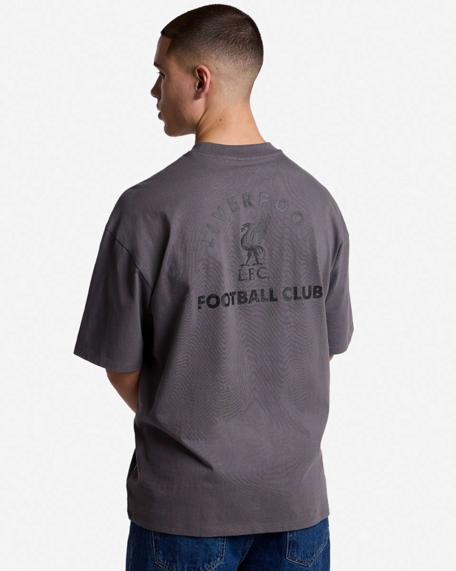 LFC Herren-T-Shirt in Übergröße mit Used-Rückenpartie, Grau - Image 1