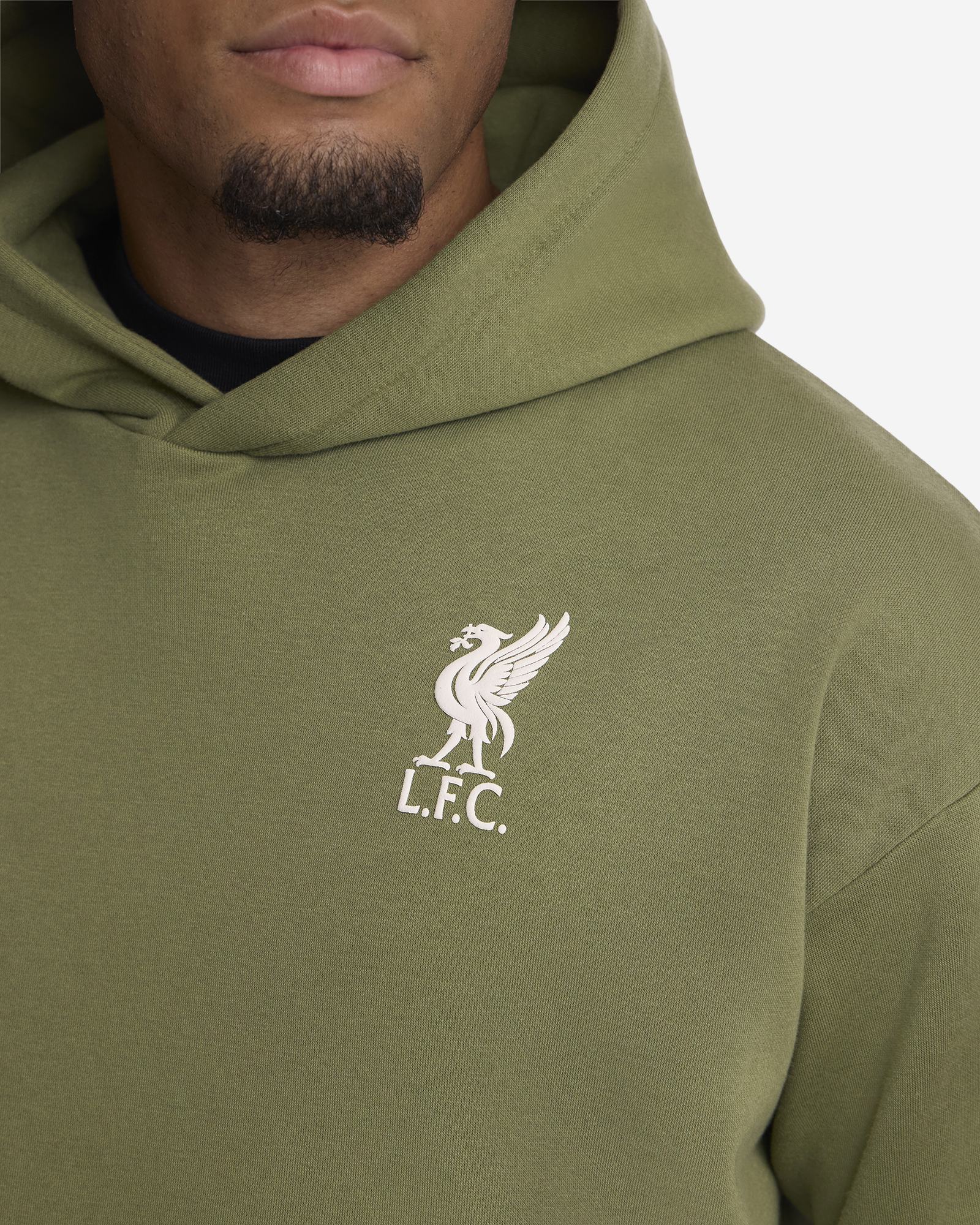 LFC 男士背面印花超大号连帽衫卡其色 - Image 4