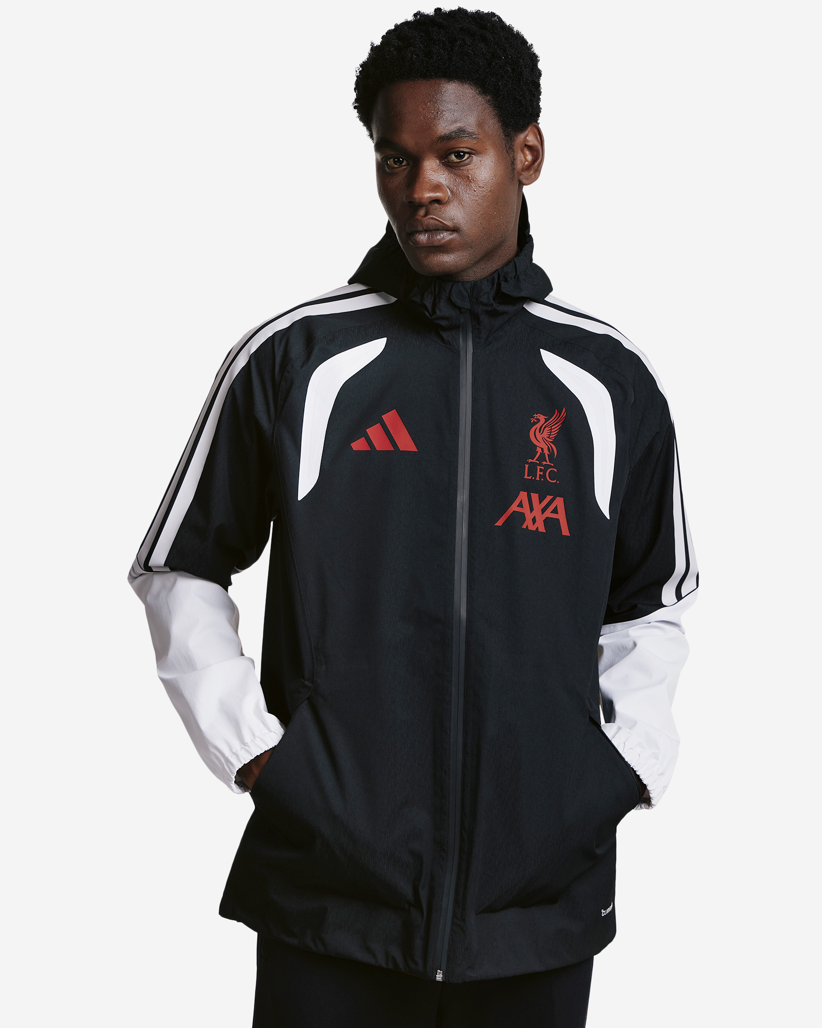 LFC 아디다스 남성용 26/27 티로 프로-레인 재킷 블랙 - Image 2