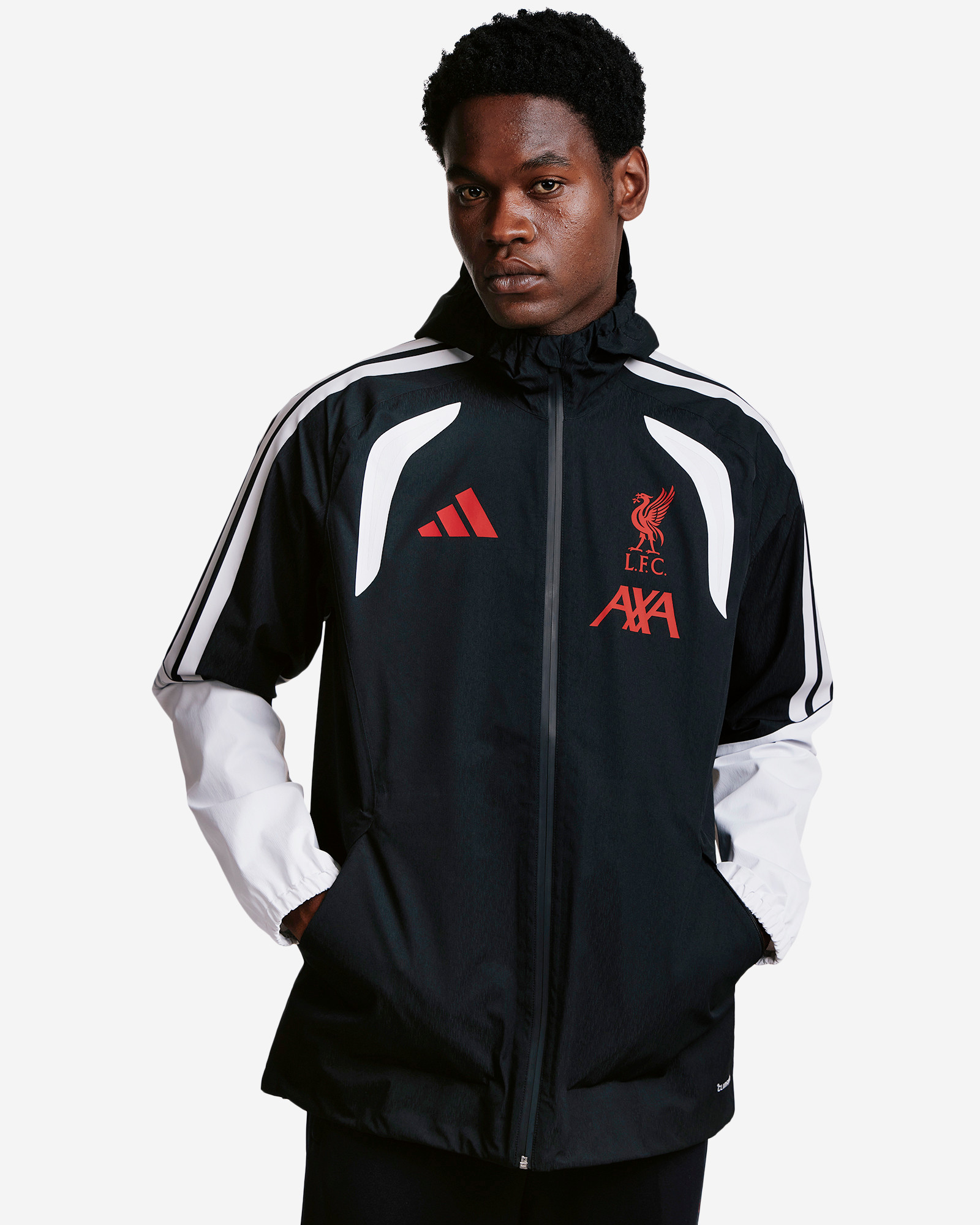 LFC 아디다스 남성용 26/27 티로 프로-레인 재킷 블랙 - Image 2
