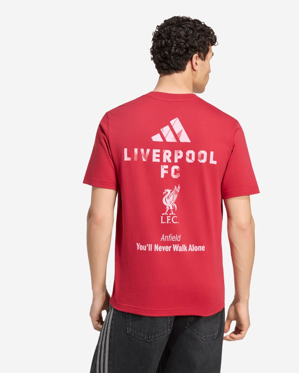 LFC 阿迪达斯男士 26/27 体育场图案 T 恤 Active Maroon - Image 1