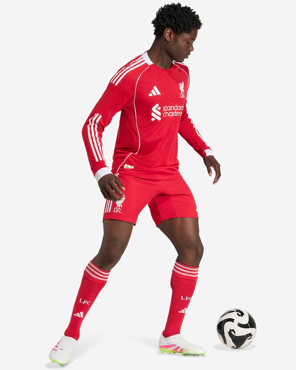 LFC adidas Mens 25/26 Authentic Home Long Sleeve Jersey - Image 3